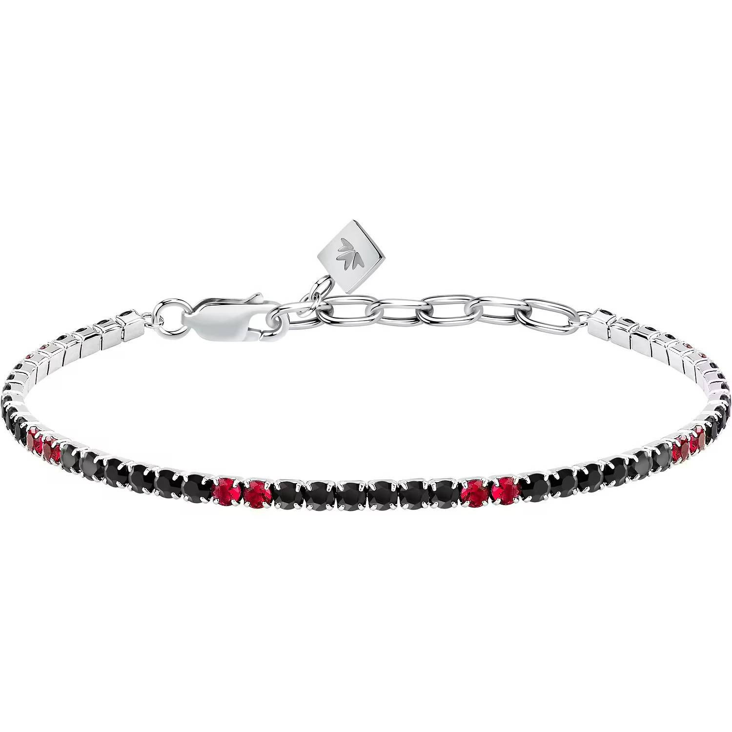 Bracciale Morellato Tennis SATT26 Bracelet Argento Uomo Zirconi Neri Fucsia