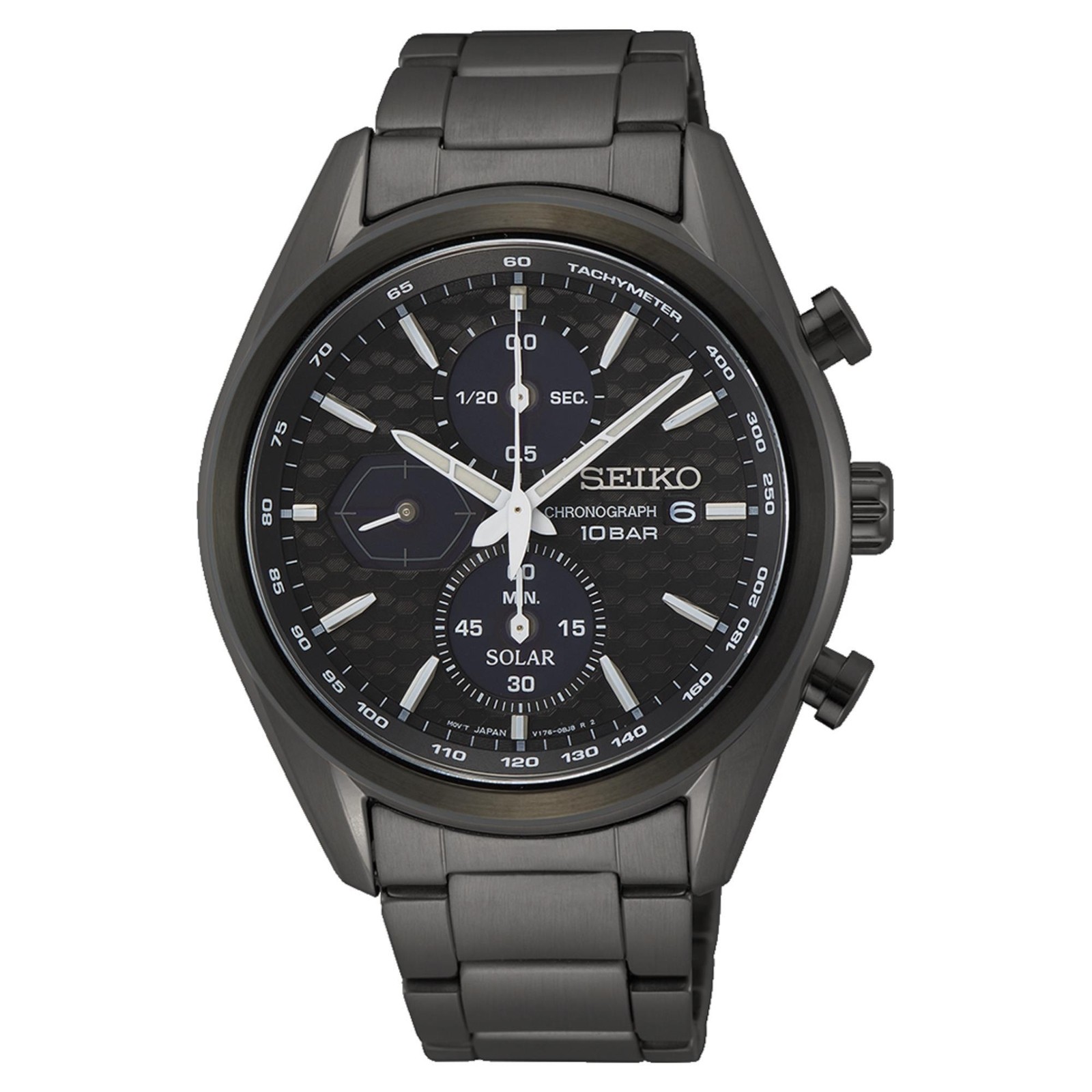 Orologio Uomo Seiko Conceptual Solar Quartz Cronografo Quadrante Acciaio...