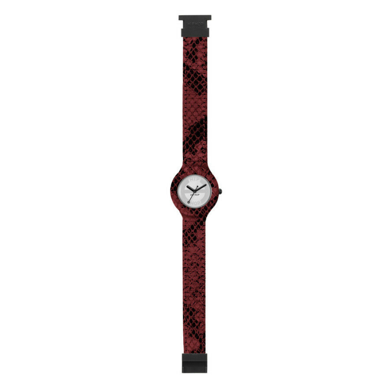 Orologio HIP HOP mod. PYTHON ref. HWU0415 Small 32mm in silicone rosso pitonato
