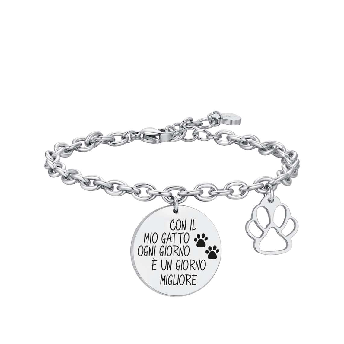 BRACCIALE DONNA IN ACCIAIO GATTO