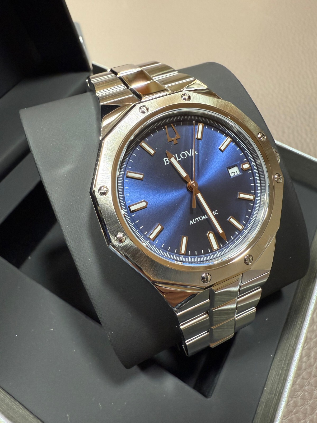BULOVA - Orologio Automatico Uomo Octagon Blu 96B463
