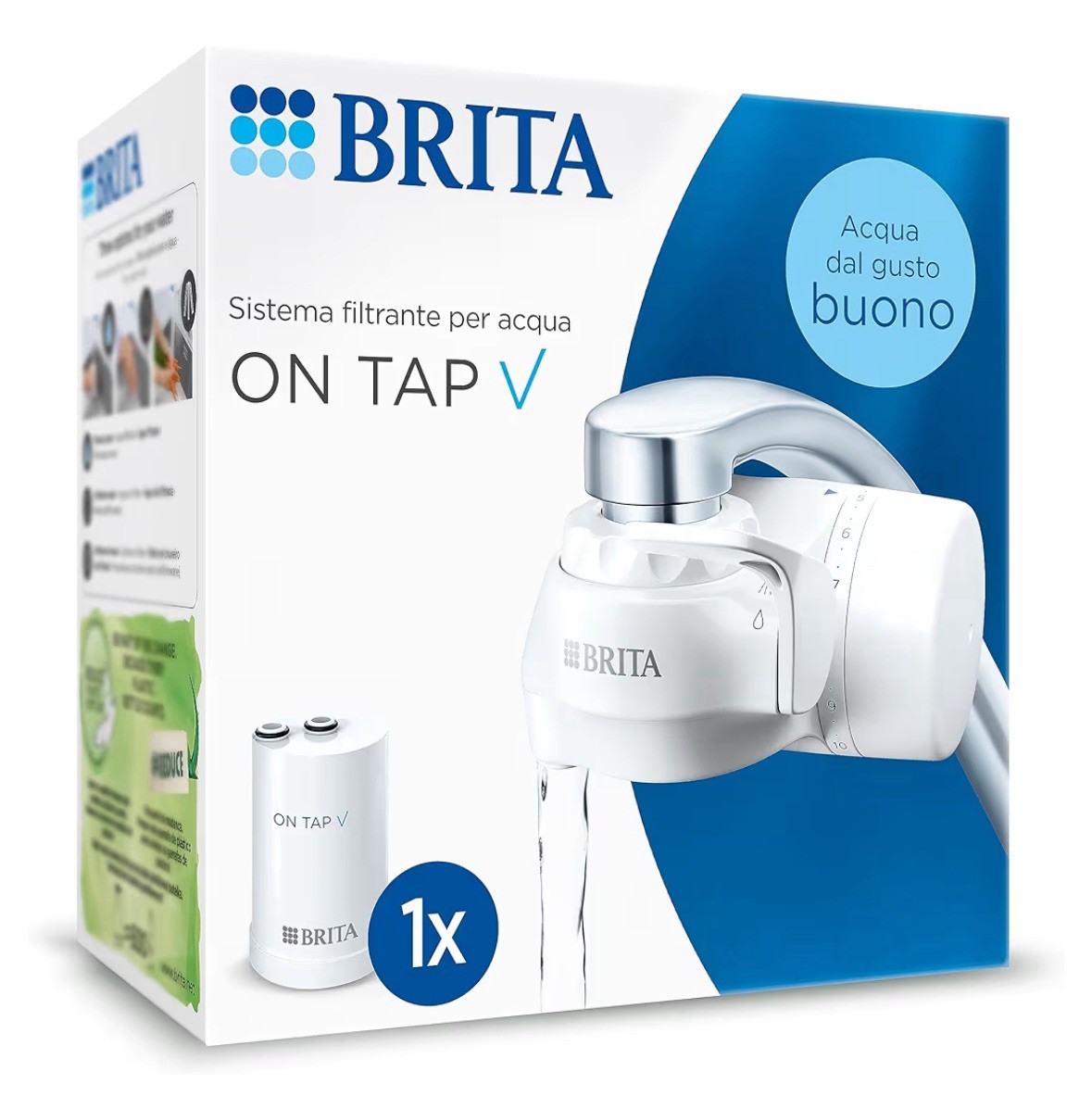 BRITA On Tap Filtro per l'Acqua del Rubinetto - Bianco/Argento (1.2023.0413)
