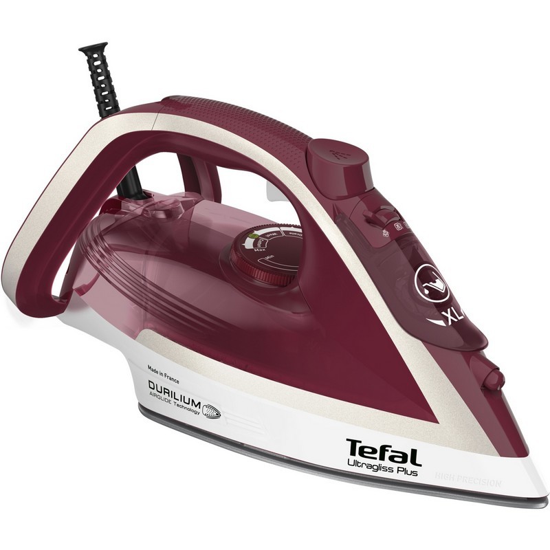 TEFAL FV 6810 Ultragliss Plus Dampfbügeleisen 2800 W bordeaux red/silver FV6810