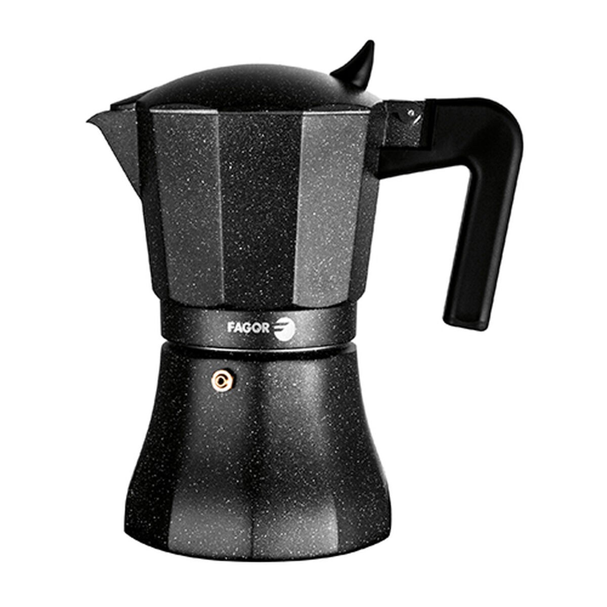 Caffettiera Italiana Fagor Nero Alluminio 12 Tazze