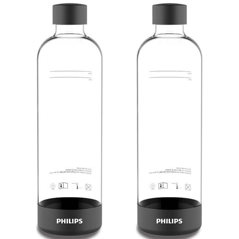 Philips ADD911BK/10 GoZero Black Bottiglia Plastica 2pz per Gasatore Acqua Soda