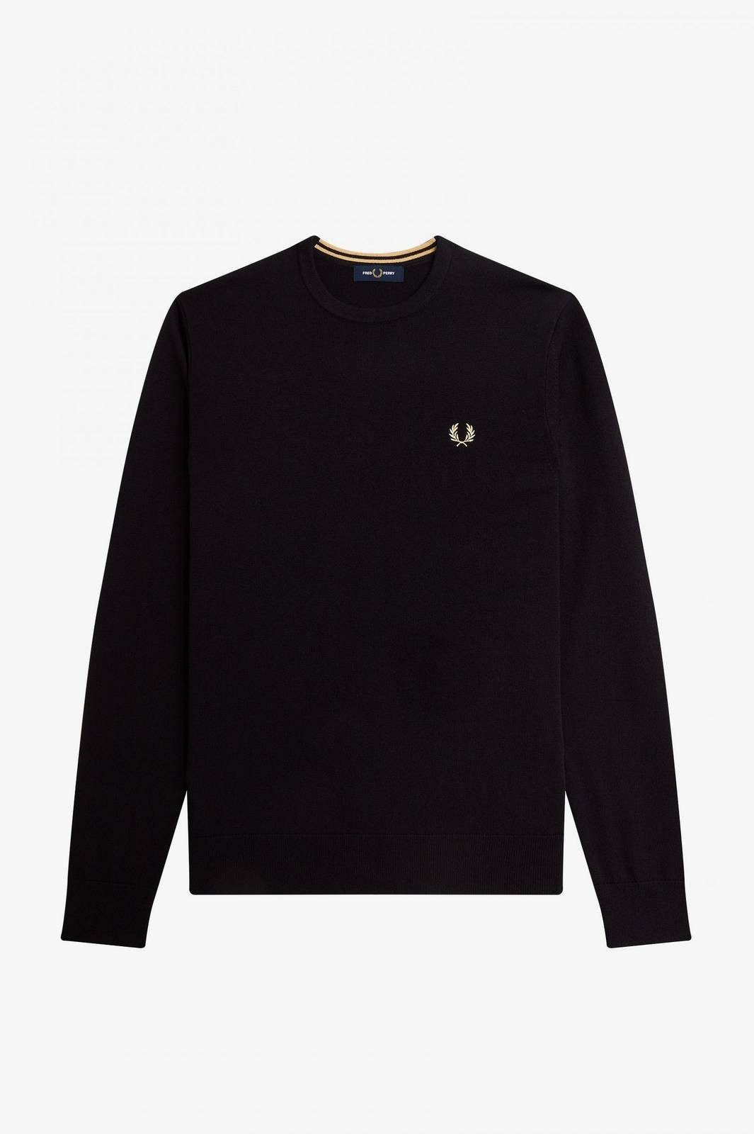 Fred Perry Maglione Girocollo Classico Nero - Taglia M Abbigliamento Uomo