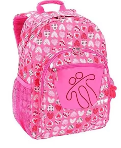 TOTTO Zaino Scolastico Rosa 35L MA04ECO031 27x12x36,5 Ragazza Ragazza PC Cuori