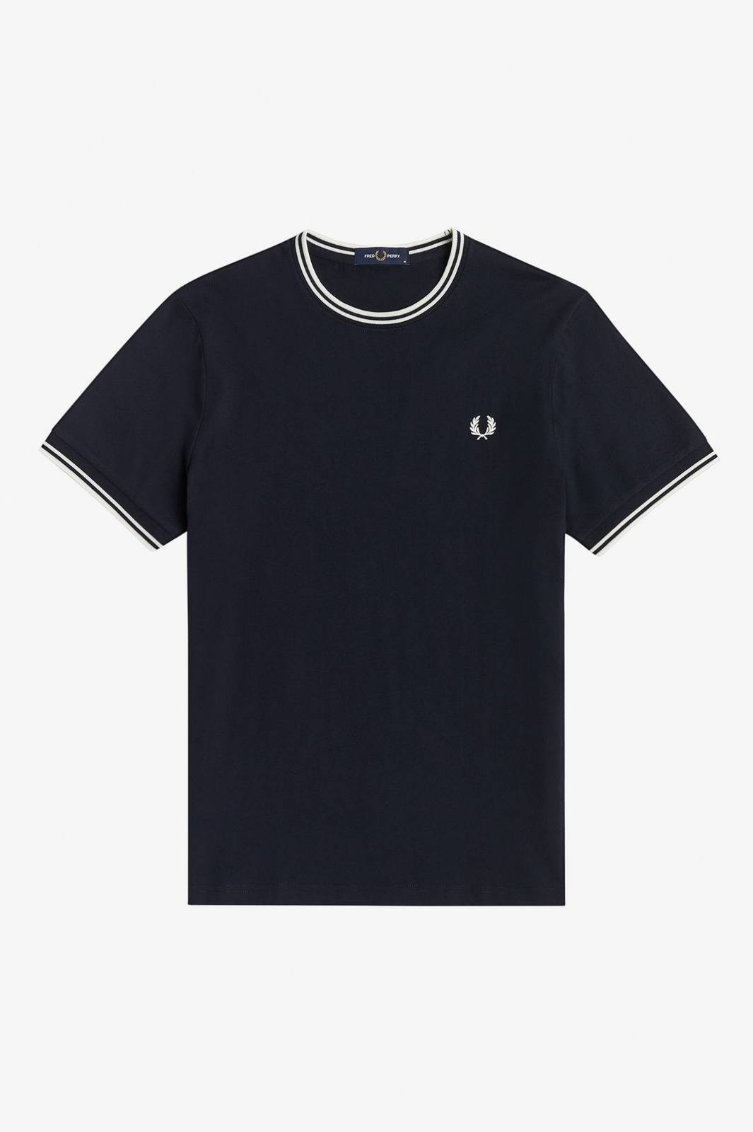 Fred Perry T-shirt Con Doppia Riga Blu - Taglia XXL Abbigliamento Uomo T-shirts