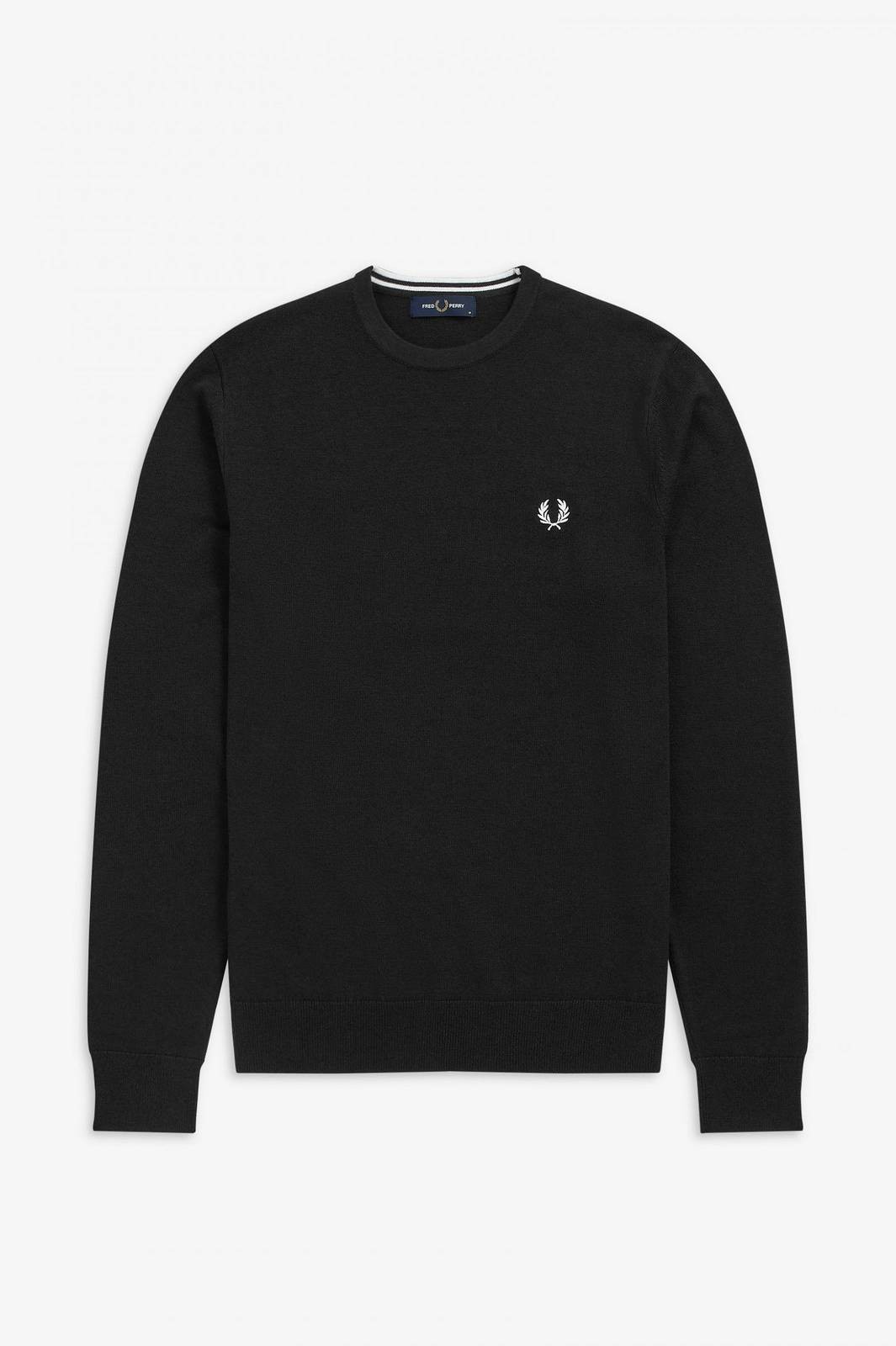 Fred Perry Maglione Girocollo Classico Nero - Taglia L Abbigliamento Uomo