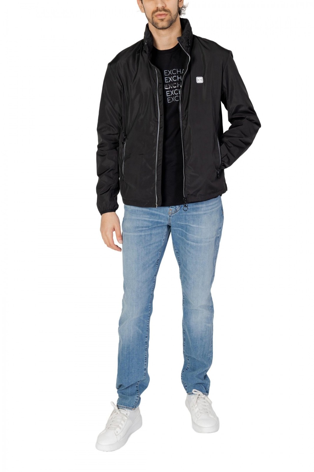 Armani Exchange Abbigliamento Uomo Giubbotti Giubbotto L Nero 8NZB07 ZNWFZ
