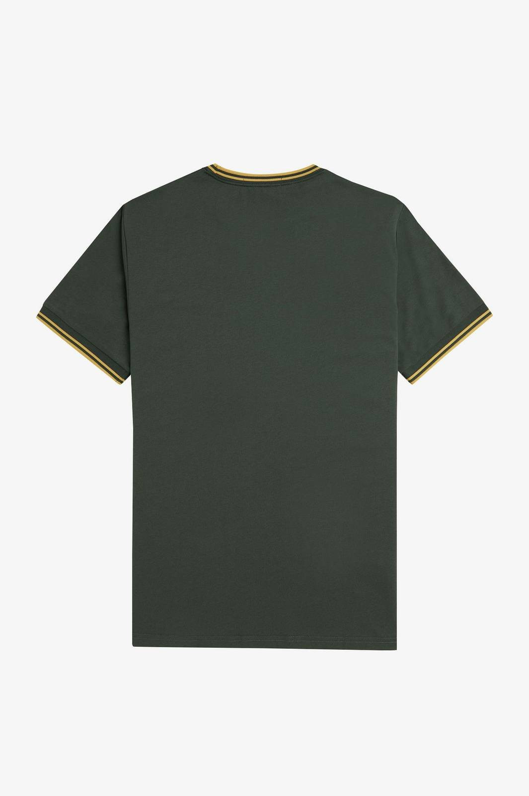 Fred Perry T-shirt Con Doppia Riga Verde - Taglia L Abbigliamento Uomo T-shirts