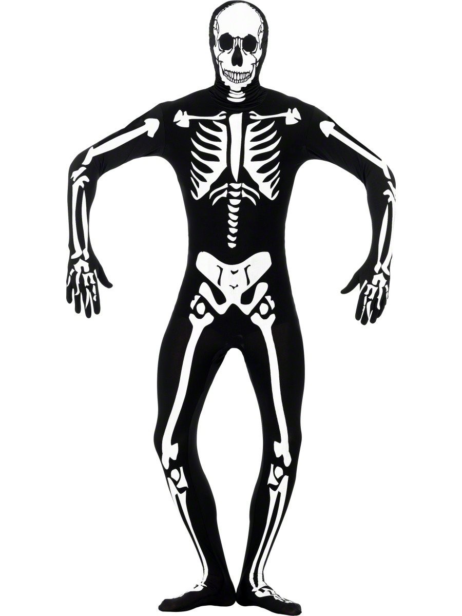 Smiffys Skeleton Second Skin Costume, Black (Size L)