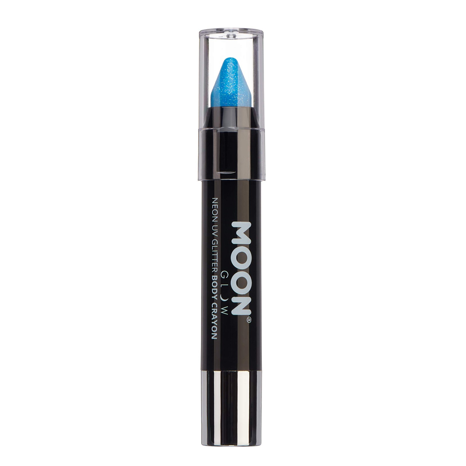 Smiffys Moon Glow - Neon UV Glitter Body Crayons, Blue