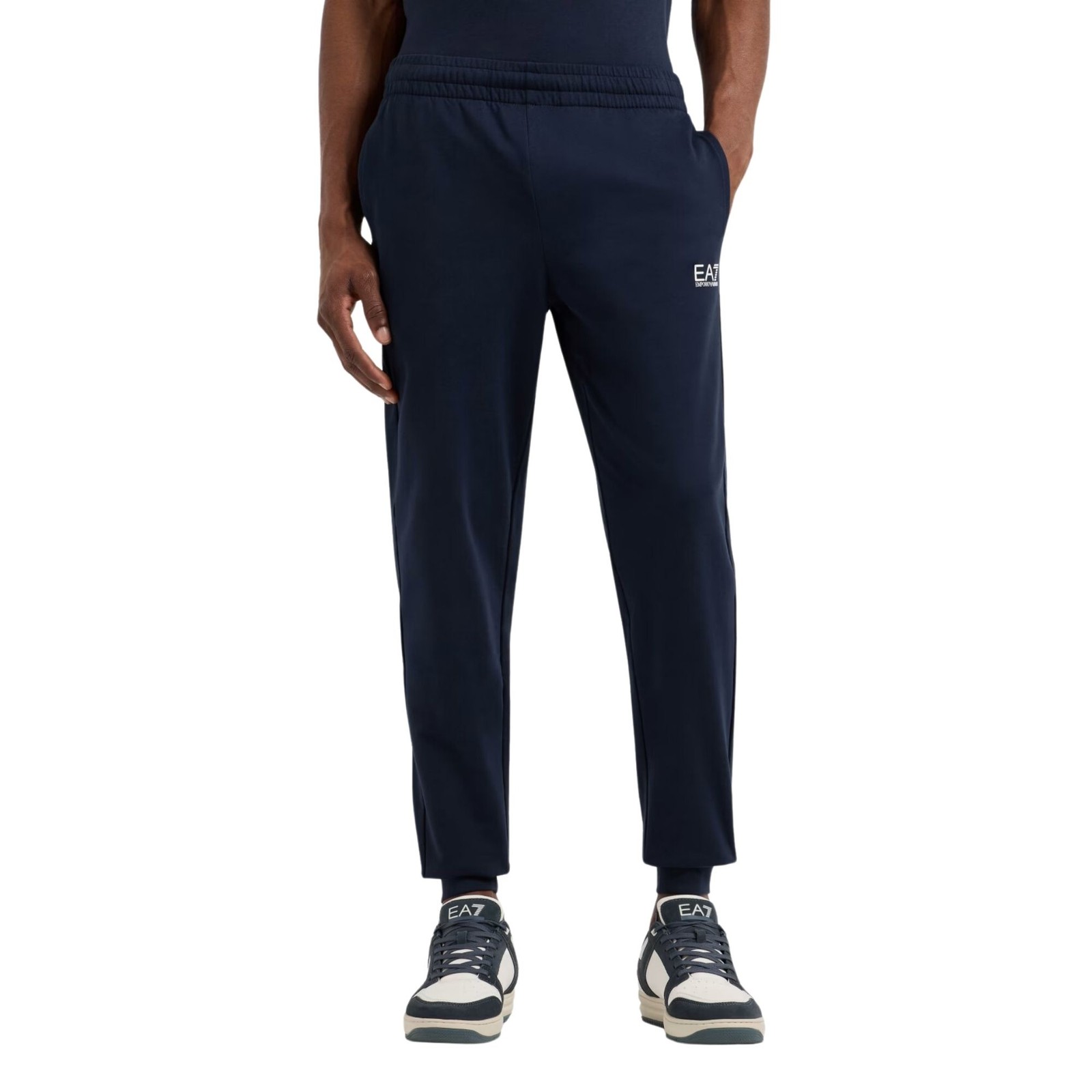 EA7 Pantaloni da Uomo Jogger Core Identity in Cotone Blu Taglia XL Codice 8NP...