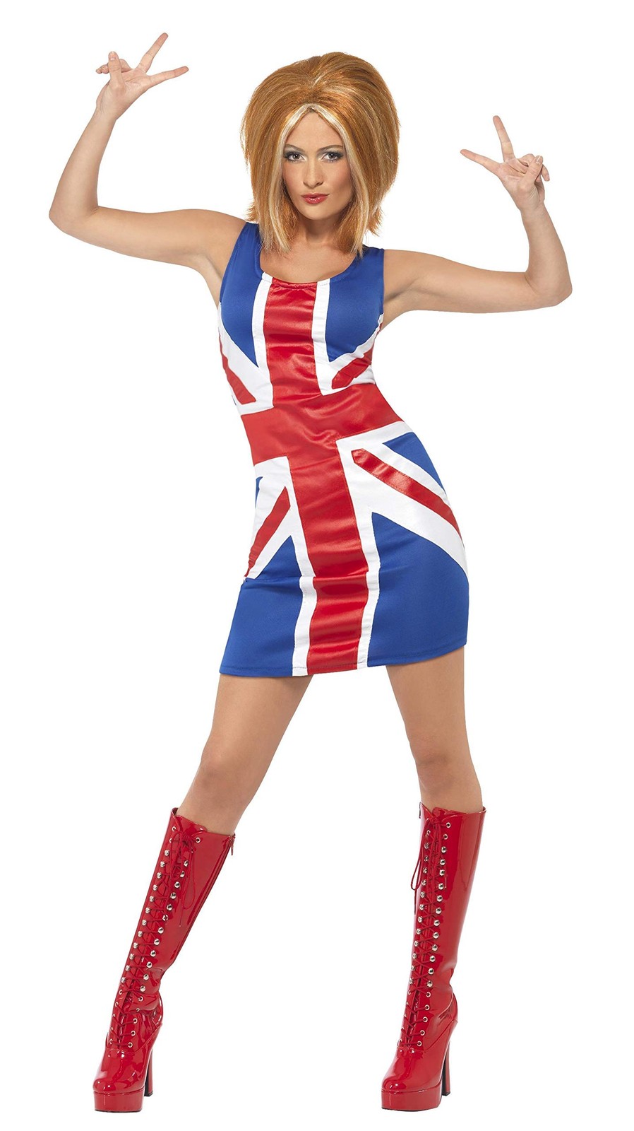 Smiffys Ginger Power, 90s Icon Costume, Union Jack (Size M)
