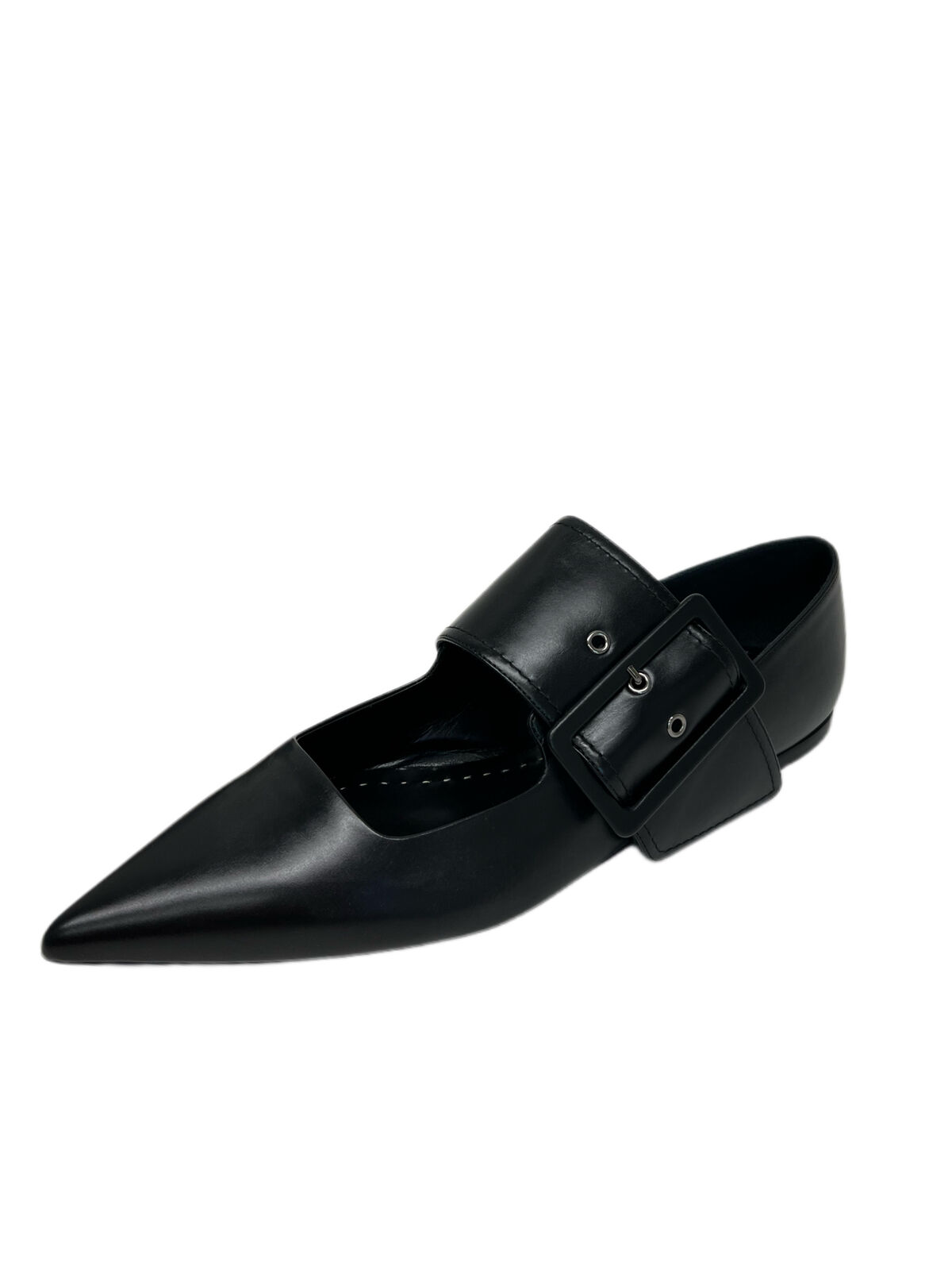 Max Mara Donna Nero Firin Pelle Flat Loafers Misura 12 Nwt