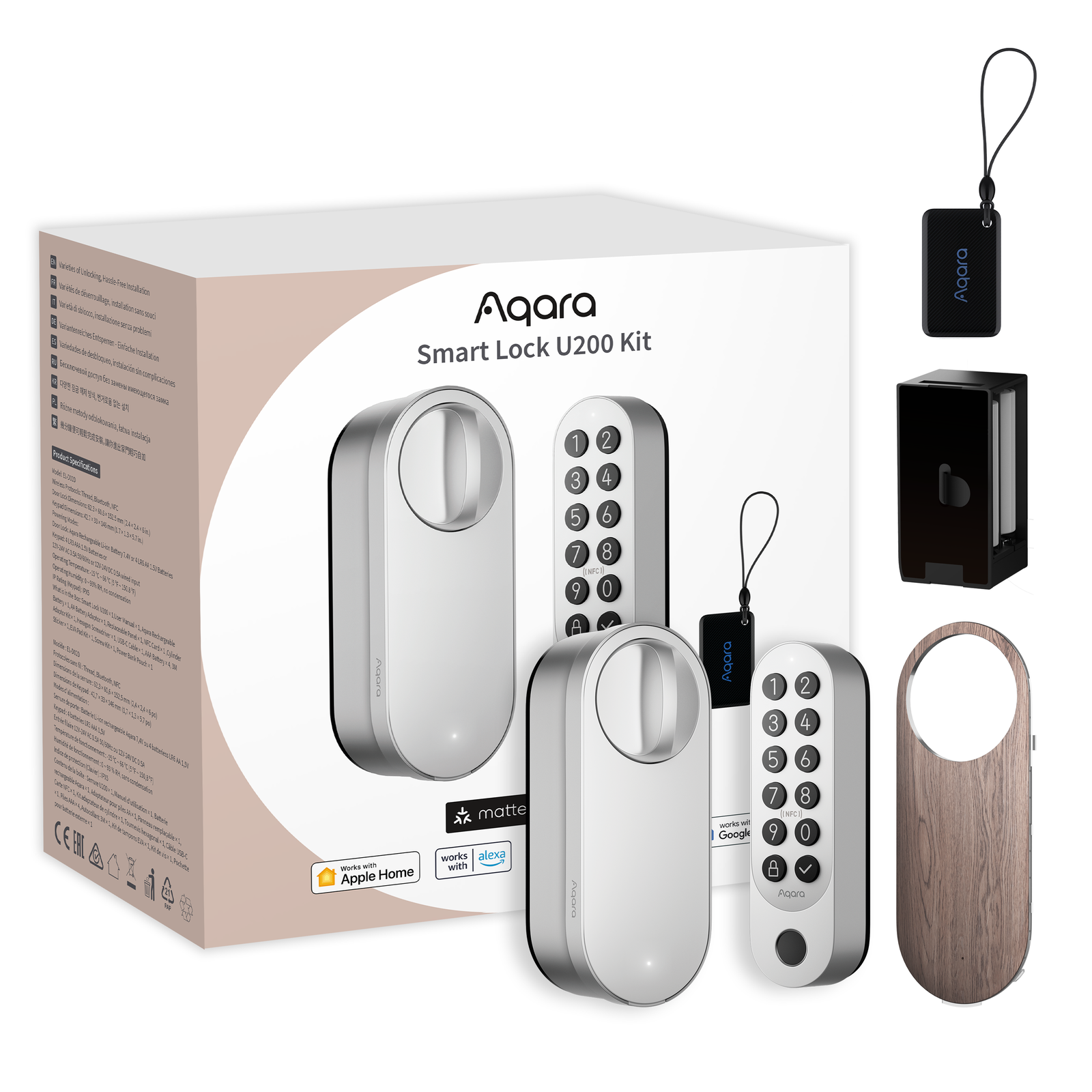 Aqara - Aqara Kit Serratura Intelligente U200 Argento/Grigio -