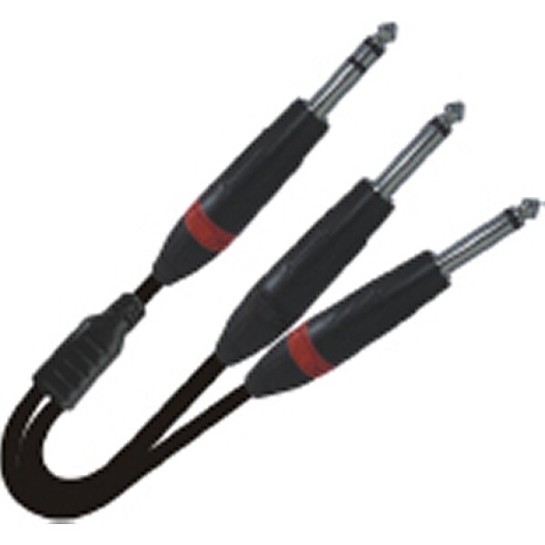CAVO AUDIO PROFESSIONALE JACK 6,3mm  STEREO - 2 JACK 6,3mm MONO 3 METRI -  - Zip