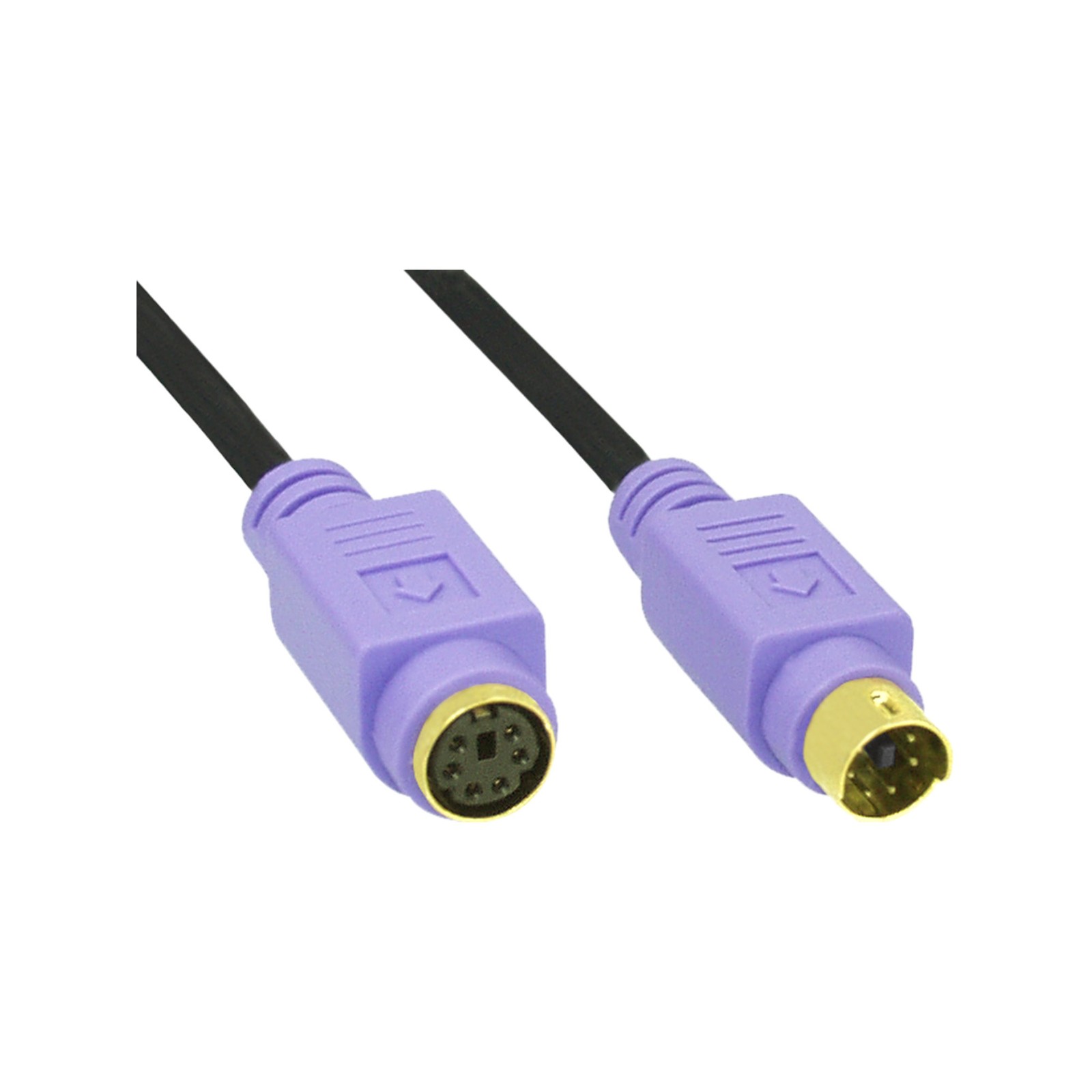 ITS 2 METRI Cavo PS/2, 6pin Mini-Din M-F pc99, connettore viola, dorato
