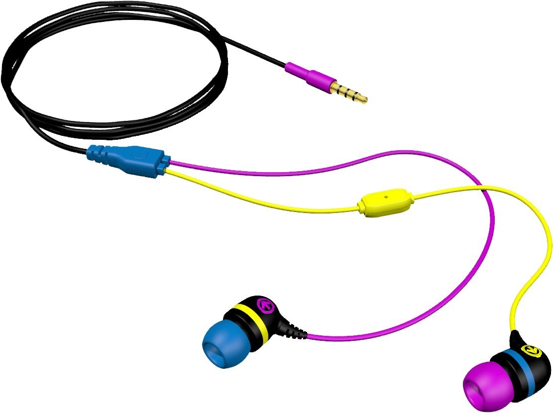 Aerial7 Sumo AMP In-Ear Headphones with In-Line Microphone Pink/Blau/Gelb