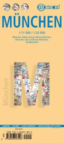 Munich, Munchen, Borch Map: Munich, Allianz Arena, Munich Exhibition Centre,