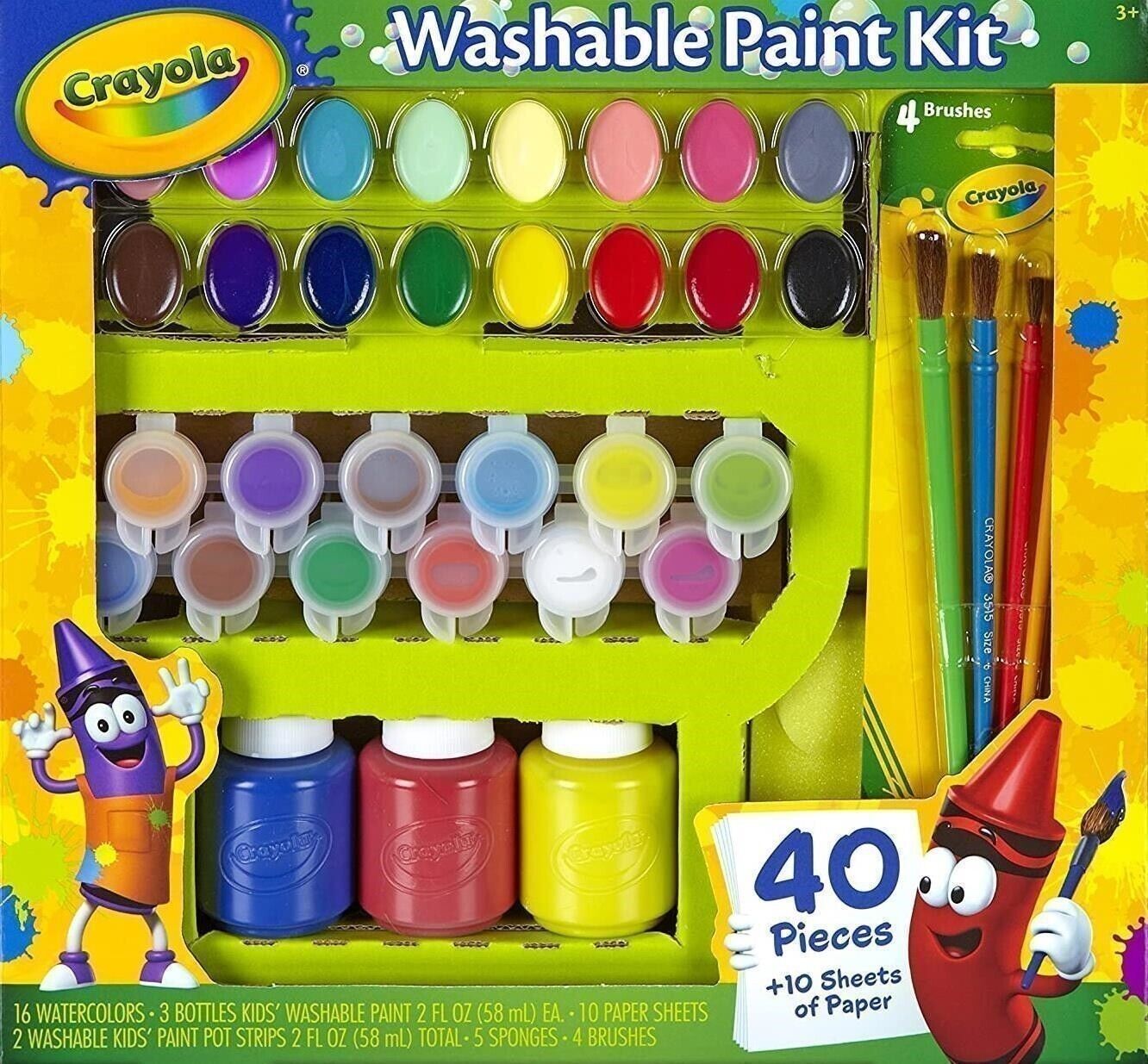 Crayola: Washable Paint Kit / Set Pittura Lavabile (40 Pcs) -
