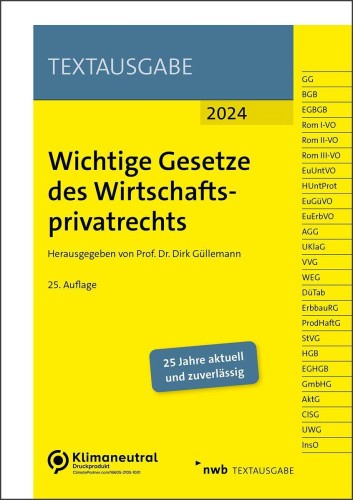 Wichtige Gesetze des Wirtschaftsprivatrechts [German] by Nwb Gesetzesredaktion