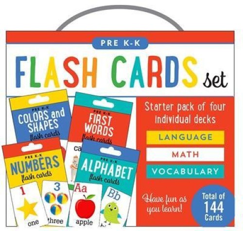 Flash Cards Set: Alphabet, Colors & Shapes, First Words, and Numbers Four Pack