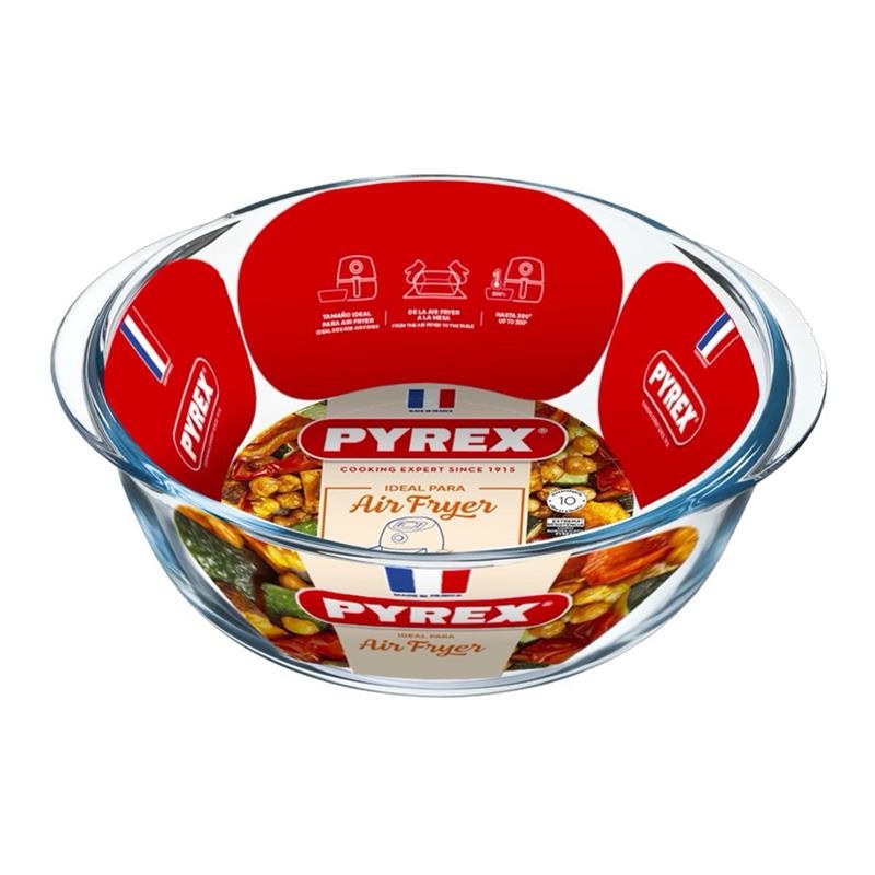 MAURY'S PYREX TEGLIA TONDA TRASPARENTE 26X9 CM PER FRIGGITRICE AD ARIA