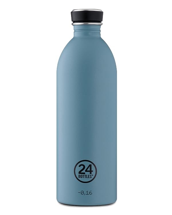 24 Bottles - Urban Bottle 1 L - Stone Finish - Powder Blue (24B751) ACC NUOVO