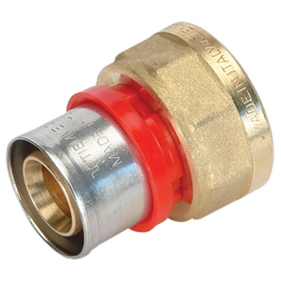 RACCORDO PRESS DIRITTO FEMMINA COMPACT  PER MULTISTRATO- 16 x 2,0 - 1/2- TIEM...