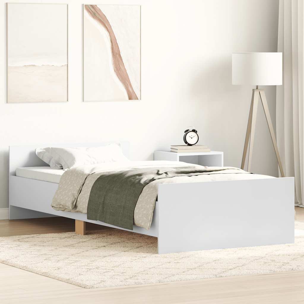 vidaXL Giroletto Bianco 90x200 cm in Legno Multistrato