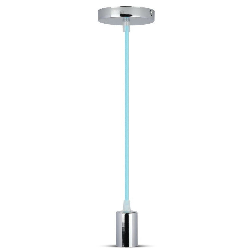 Chrome Metal Cup Pendant Light Blue 15278331