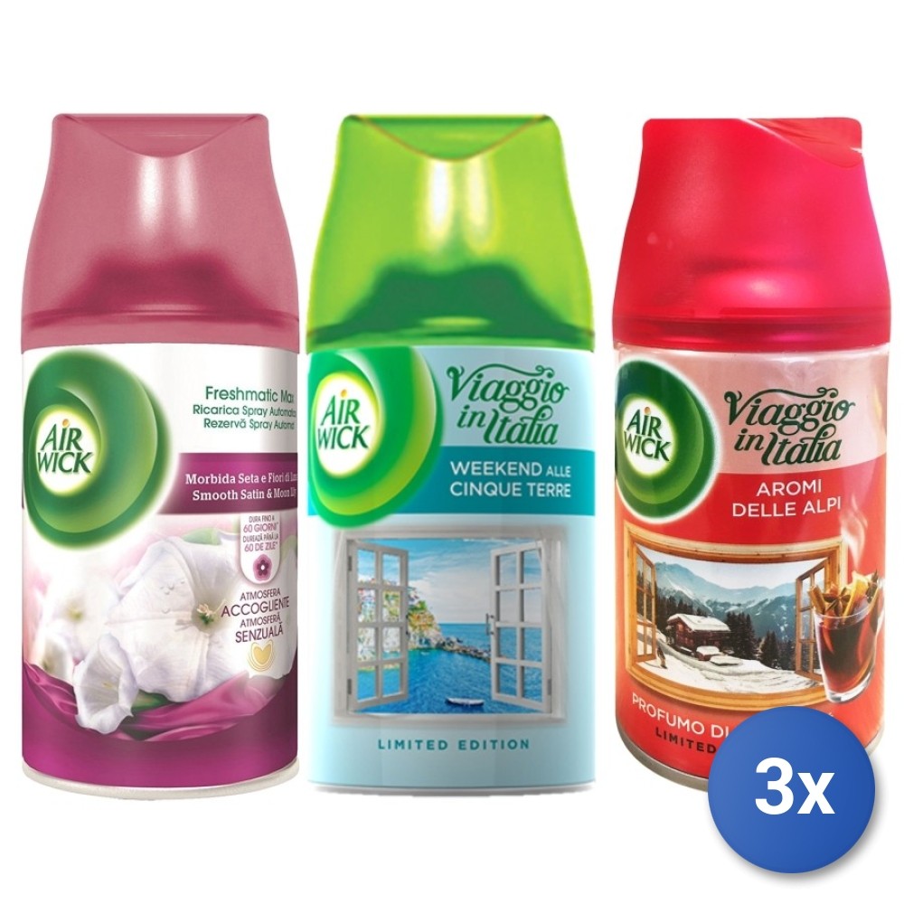 3x Air Wick Deodorante Per Ambiente Ed Erogatore Automatico 250 Ml Lillà MISTA)