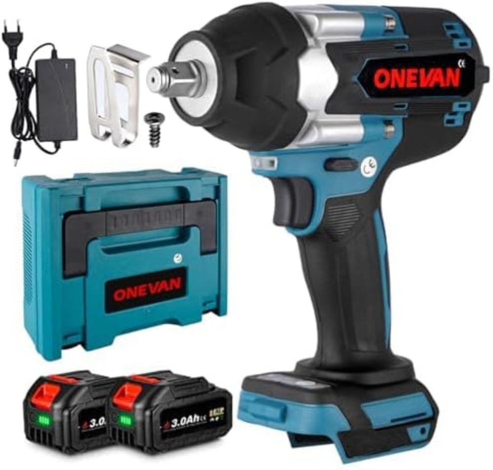 ONEVAN avvitatore a impulsi a batteria, 1000N.m avvitatore a percussione senza s