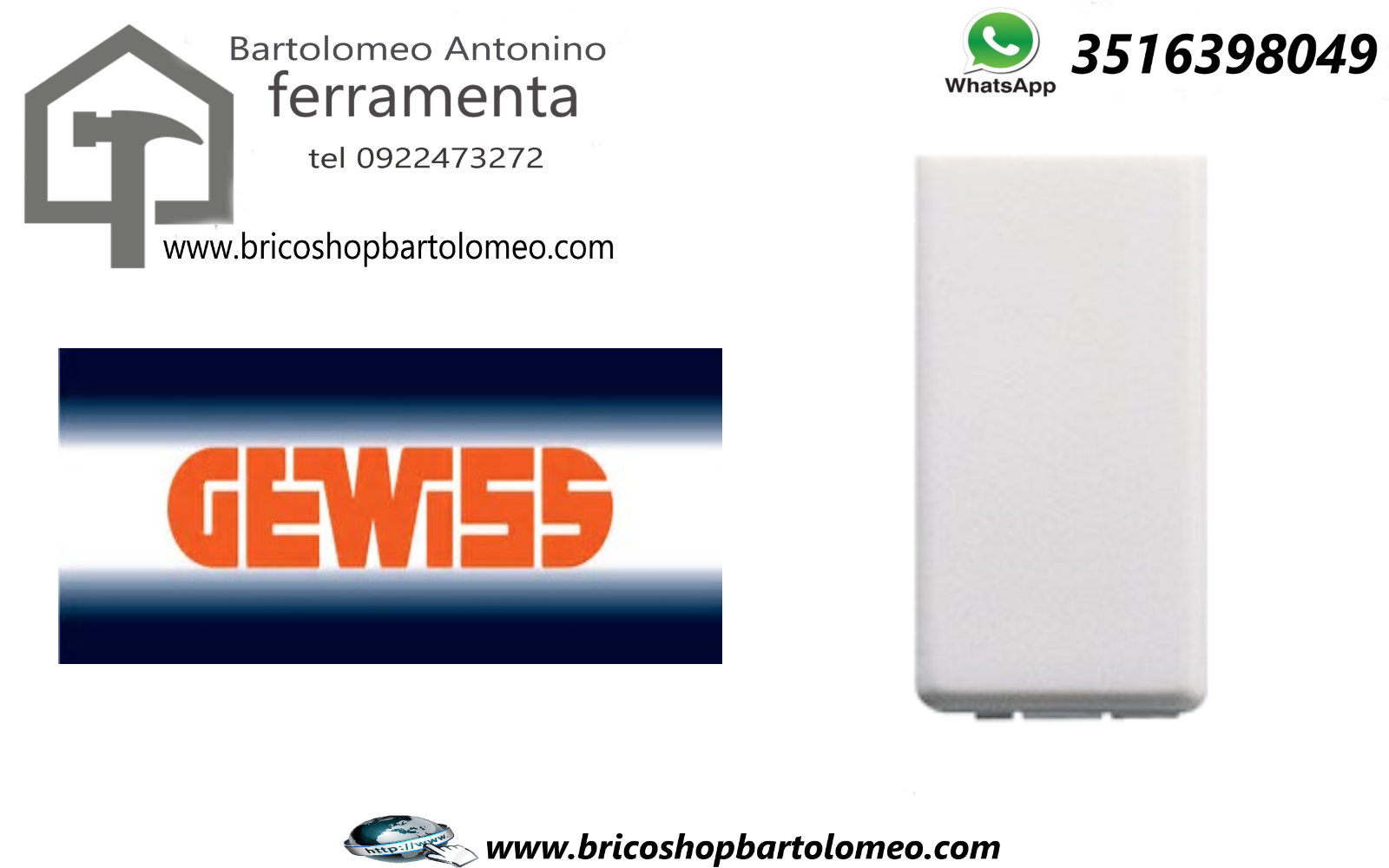 Gewiss system white copriforo 1 posto colore bianco gw20056