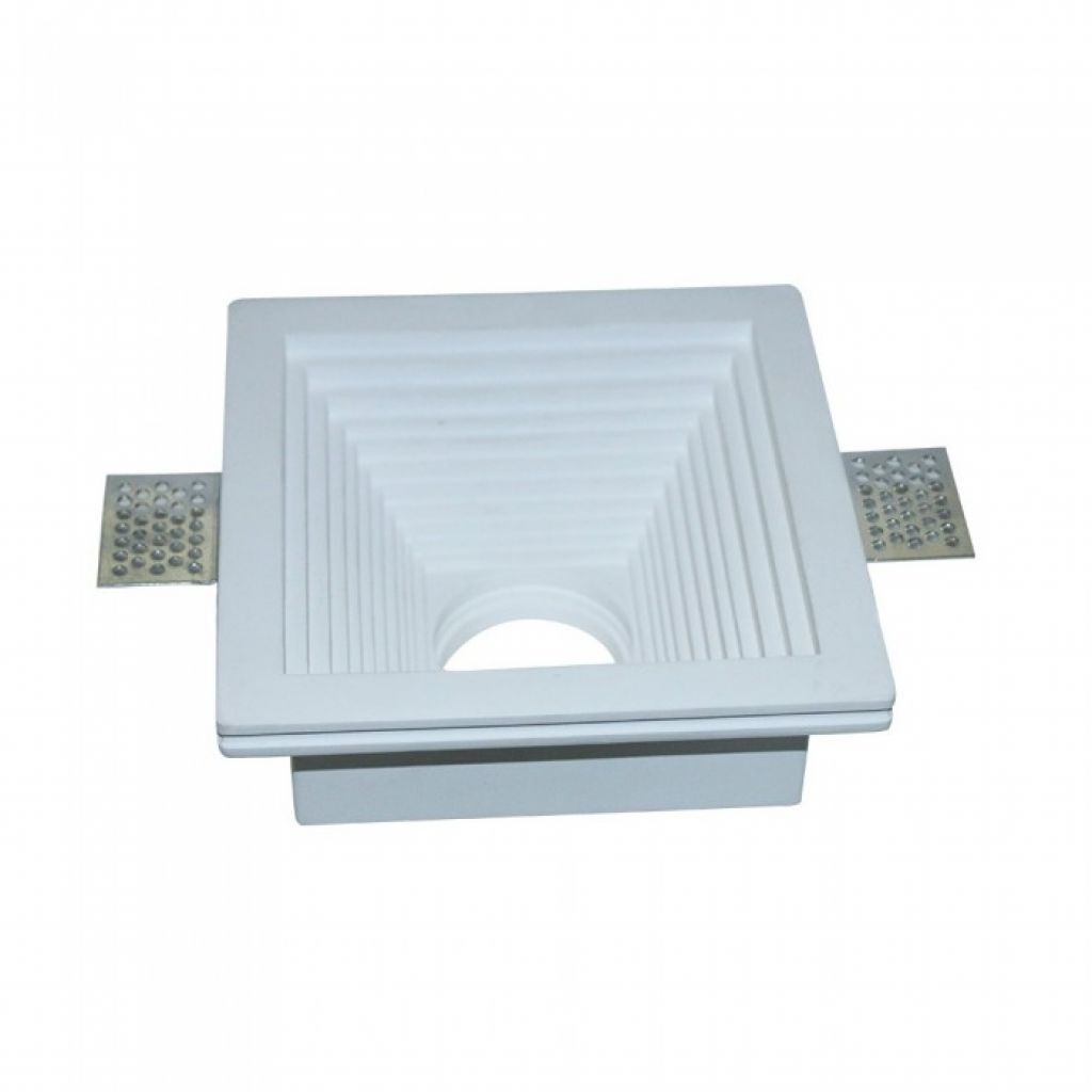 GU10 Fitting Gypsum White Recessed Light Square 15032413
