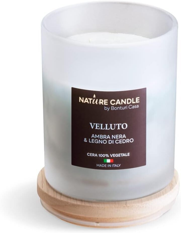 Nature candle 200 grammi VELLUTO - AMBRA NERA E LEGNO DI CEDRO