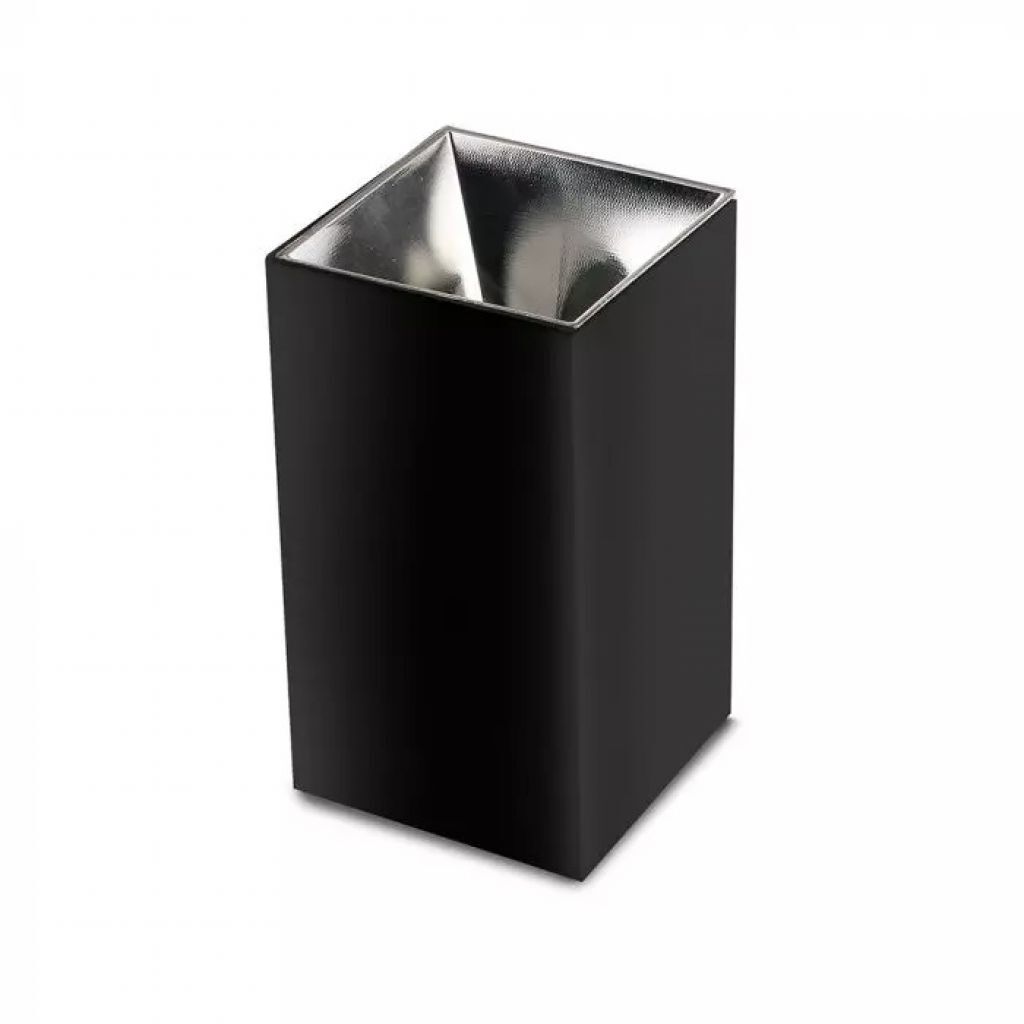 Gu10 Fitting Square Black + Chrome