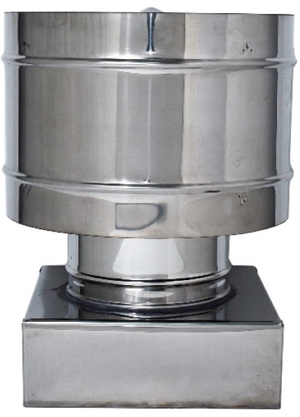 FUMAIOLO FISSO ANTIVENTO INOX Quadrato cm. 25x25