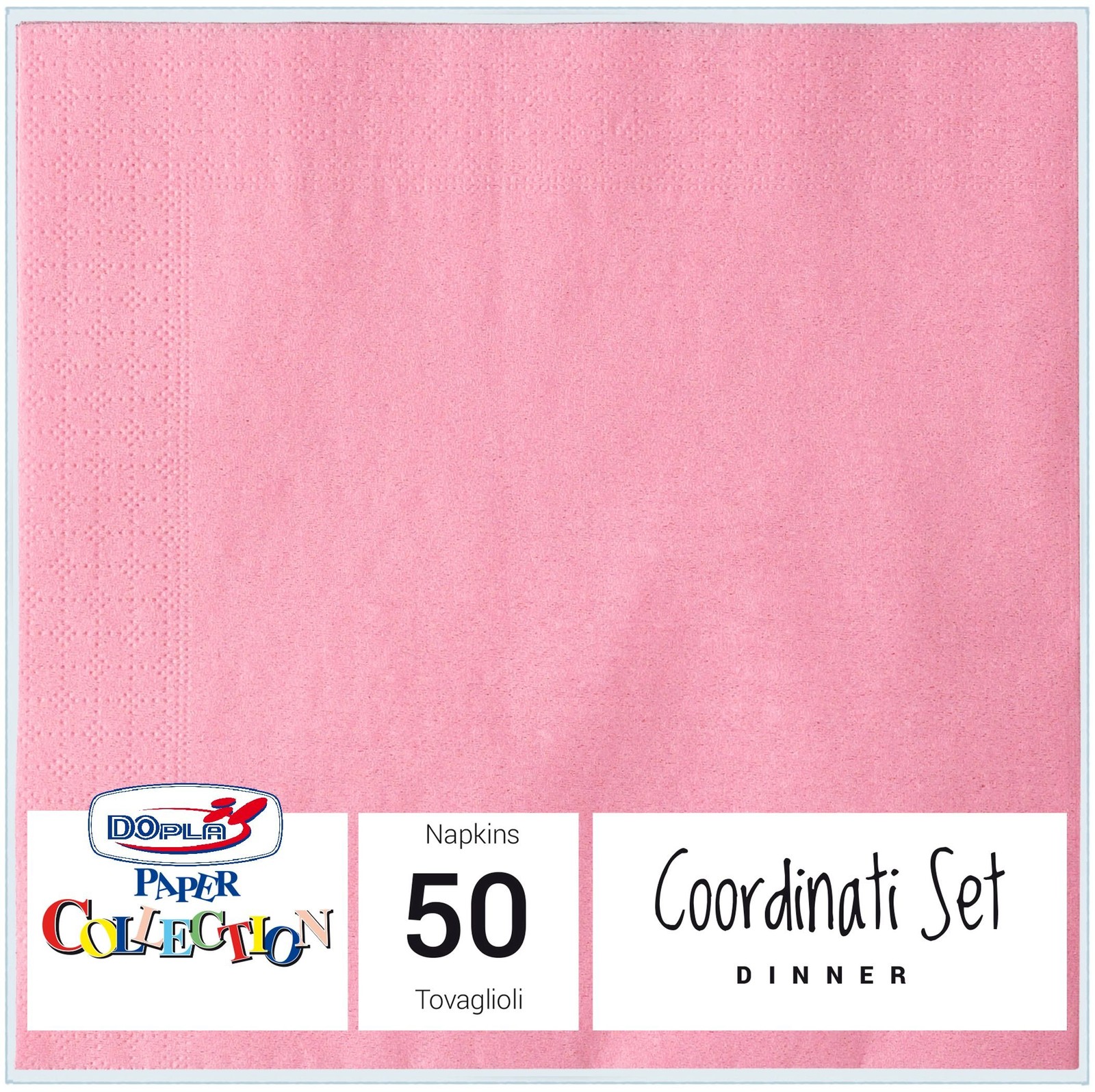 60435 DOPLA COLORS TOVAGLIOLI DI CARTA 2 VELI ROSA 50 PEZZI