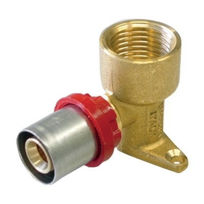 Raccordo Press Curvo F Con Flangia Compact Per Multistrato - 20 X 2,0 -1/2"