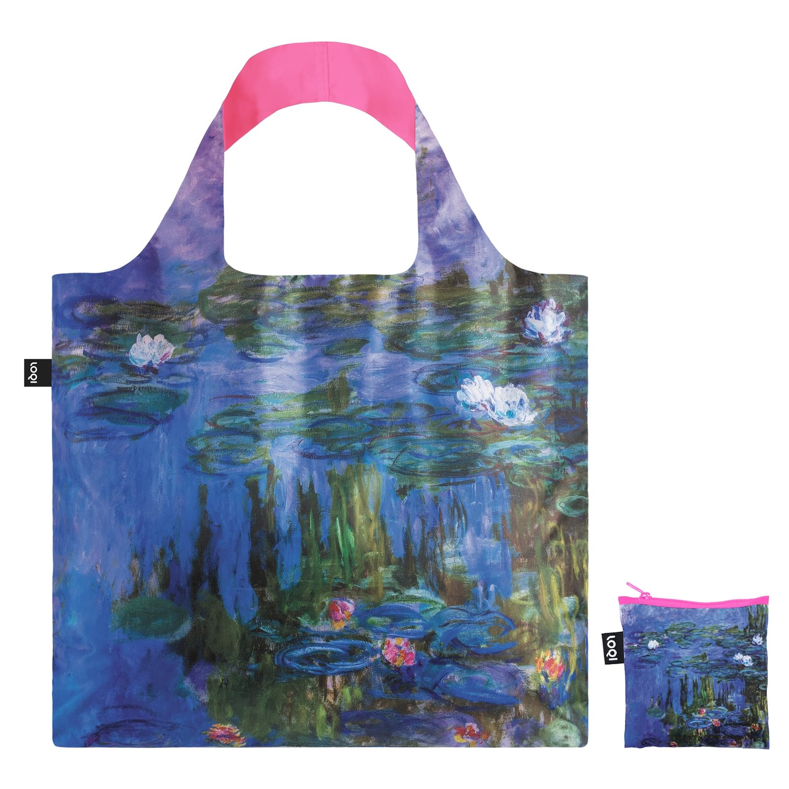 LOQI CLAUDE MONET Recycled Bag - Neon Water Lilac, Lilac, Contemporary, Lilac, C