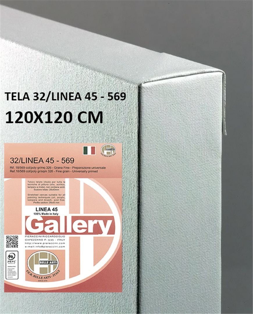 Telaio Telato 120x120 Cm Gallery 45 Tela 569 Grana Fine Cotone/poliestere | Pier