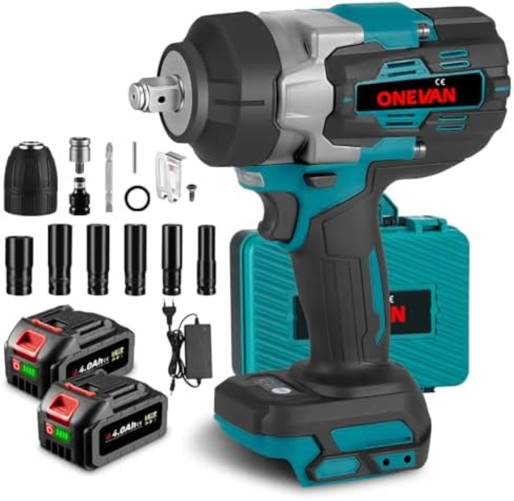 ONEVAN avvitatore a impulsi a batteria, 1700Nm Brushless avvitatore ad impulsi c