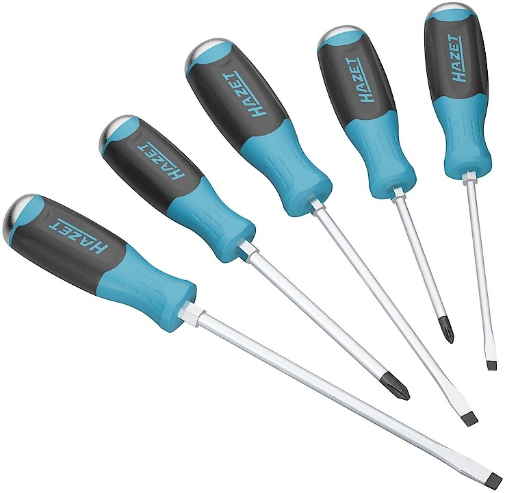 HAZET Schraubendreher-Satz 811S/5 blau/black Rutschfester