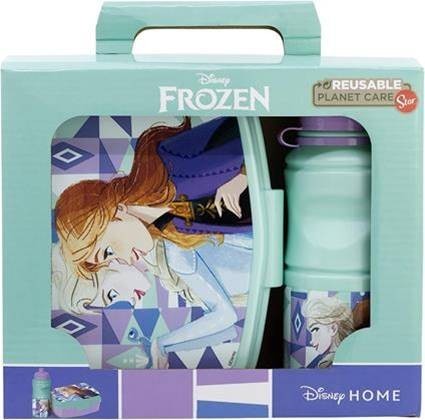 Valigetta regalo con borraccia e portapranzo plastica – Frozen