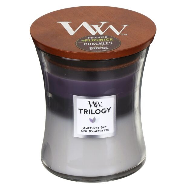 WOODWICK TRILOGY MEDIUM JAR AMETHST SKY