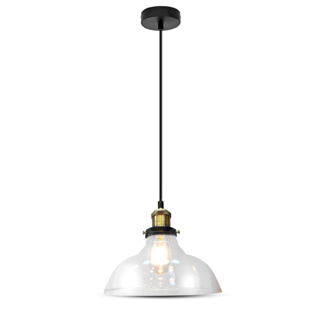 Glass Pendant Light Clear Glass D:245mm 15275804