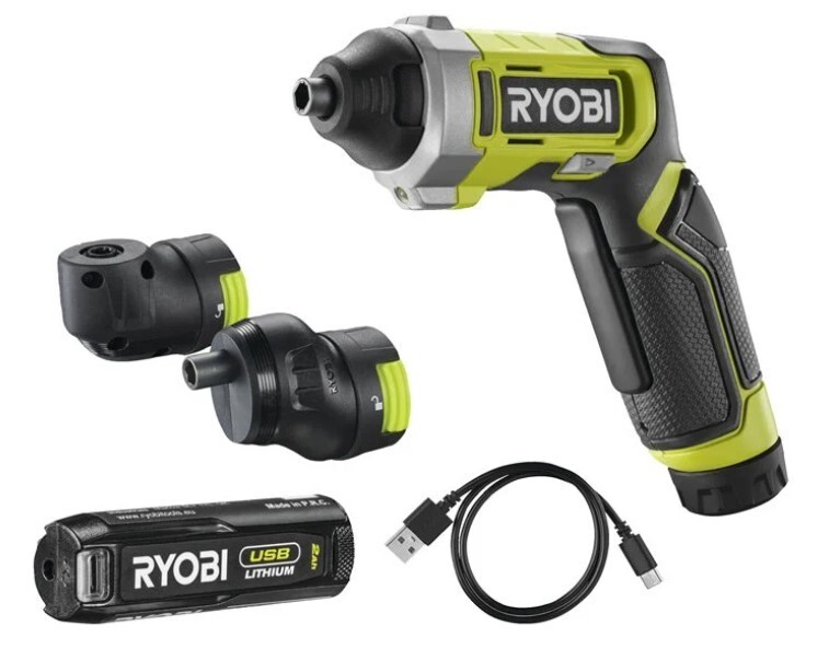 Avvitasvita Ergonomico 4V USB (1x 2.0Ah) + 2 testine RYOBI RSD4-120TA
